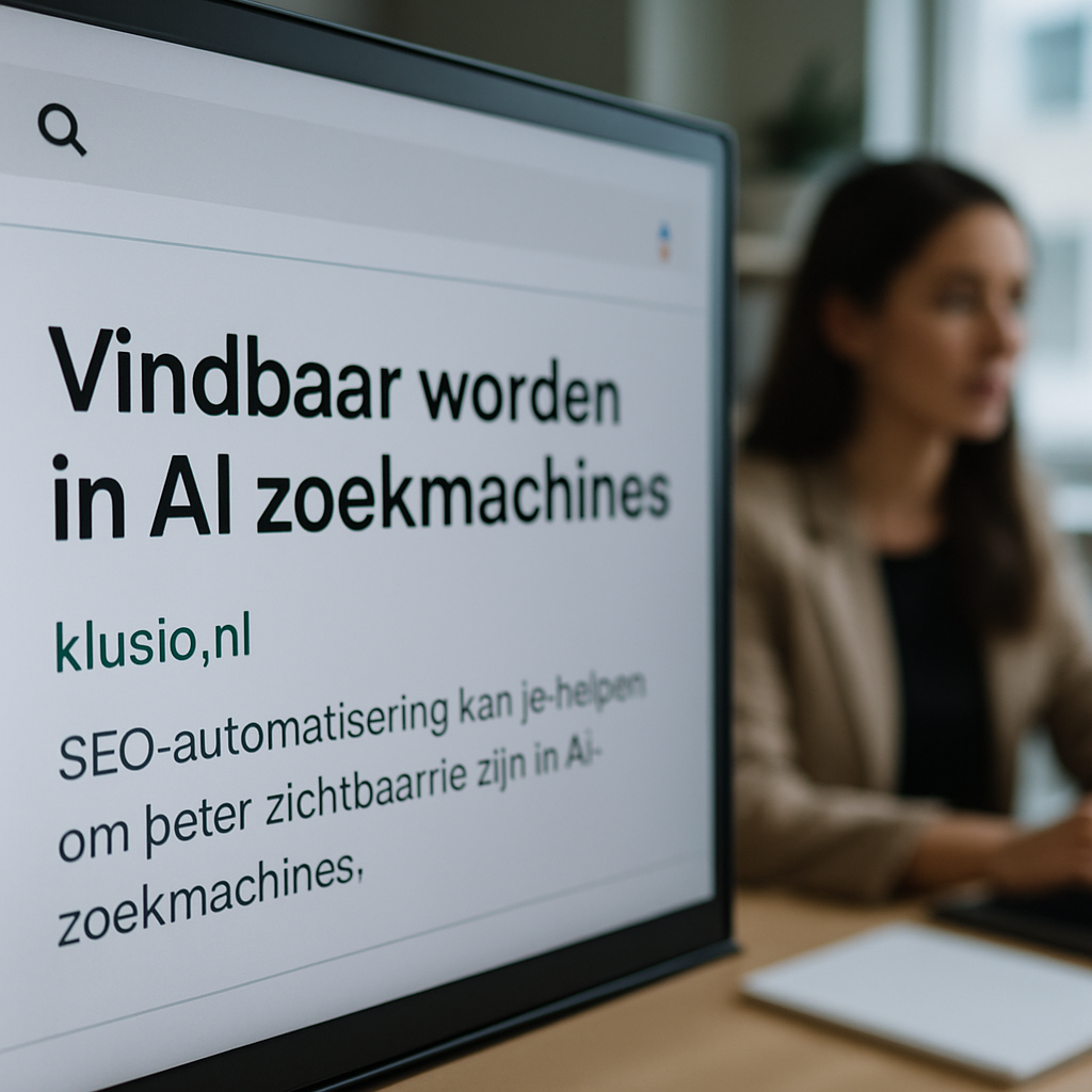 Resultaat Vindbaar worden in AI zoekmachines - Klusio
